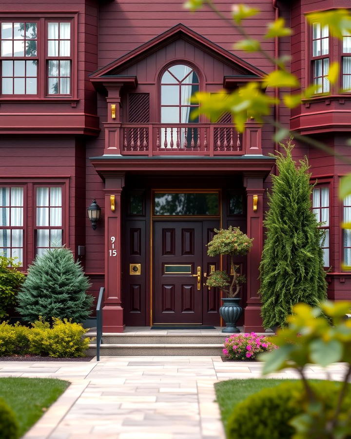 Deep Burgundy Elegance - 25 red home exterior ideas