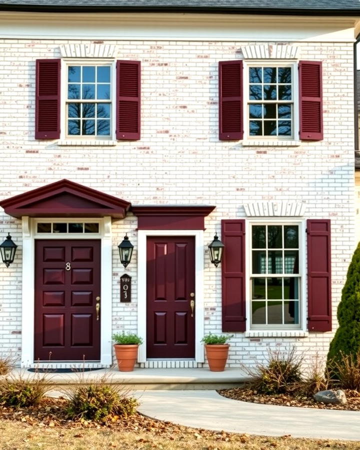 Deep Burgundy for a Touch of Elegance - 30 Blonde Brick House Color Schemes