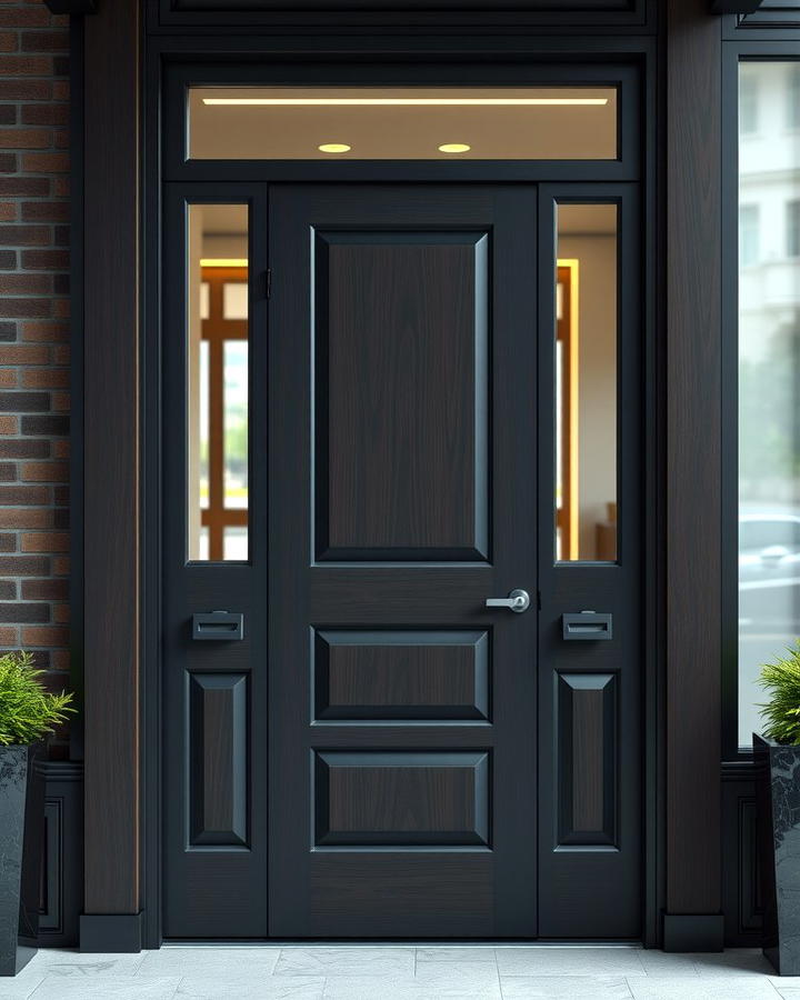 Deep Ebony Finish - 25 Stained Front Door Ideas