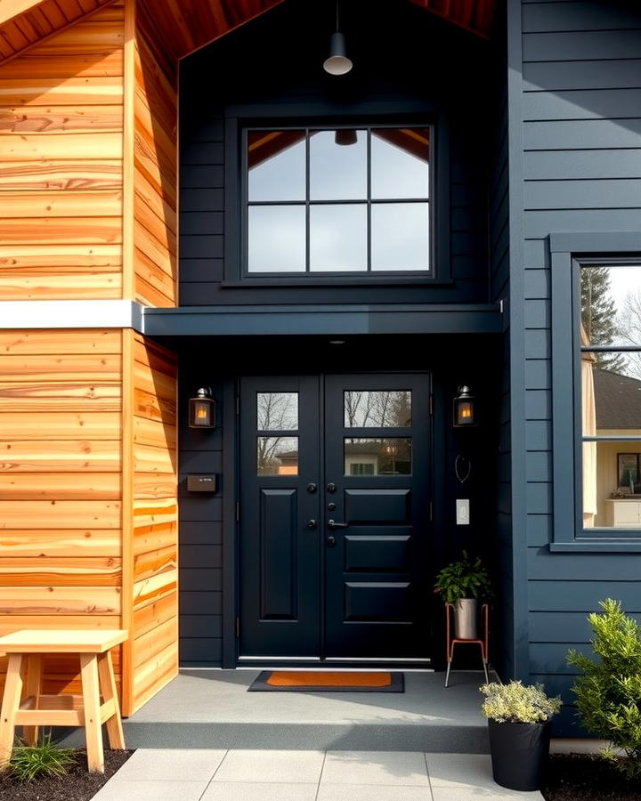 Deep Navy Sophistication - 25 Paint Colors for a Modern Black House With Cedar Accents