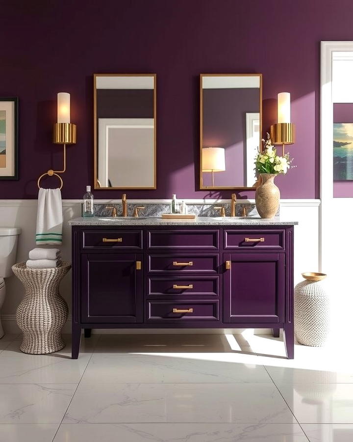 Deep Plum Vanity Statement - 25 Purple Bathroom Ideas