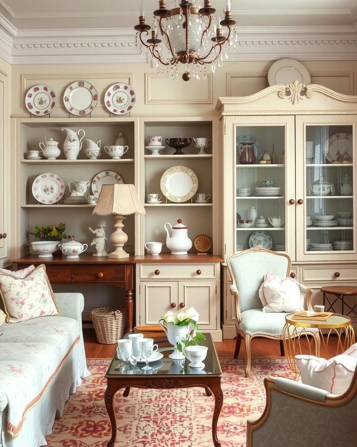 Delicate China Displays - 25 Shabby-chic Style Living Room Ideas