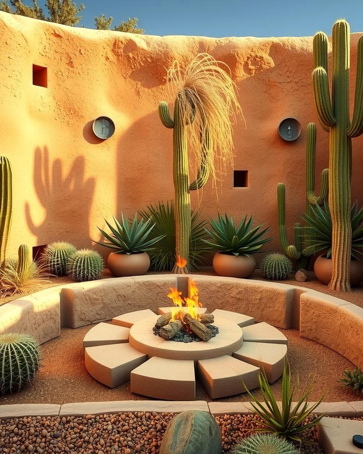 Desert Themed Sunken Fire Pit - 25 Sunken Fire Pit Ideas