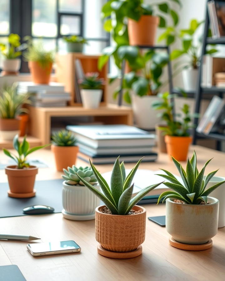 Desk Plant Accents - 25 Plant Room Ideas