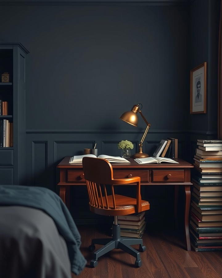 Desk and Writing Corner - 30 dark academia bedroom ideas