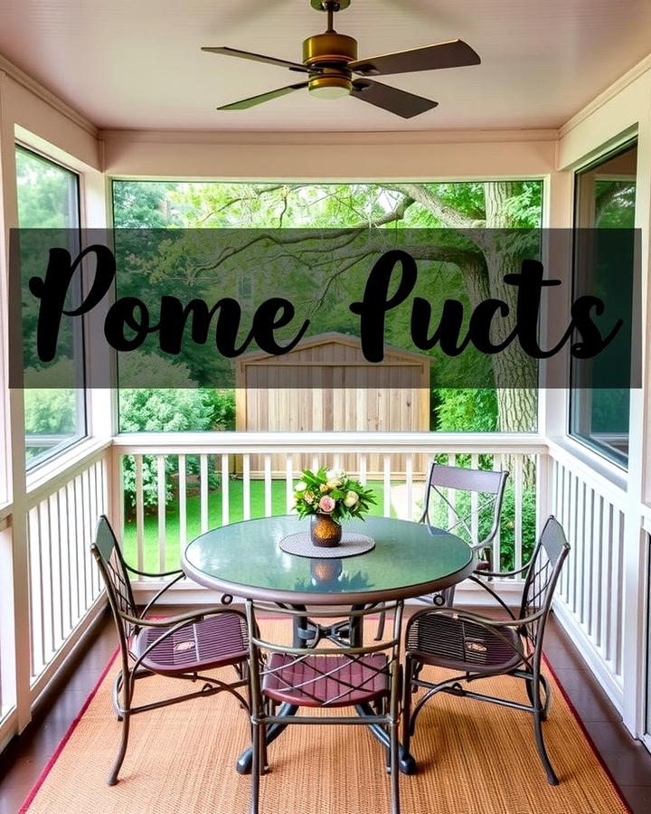 Dining Area with a View - 25 Small Screened-in Porch Ideas