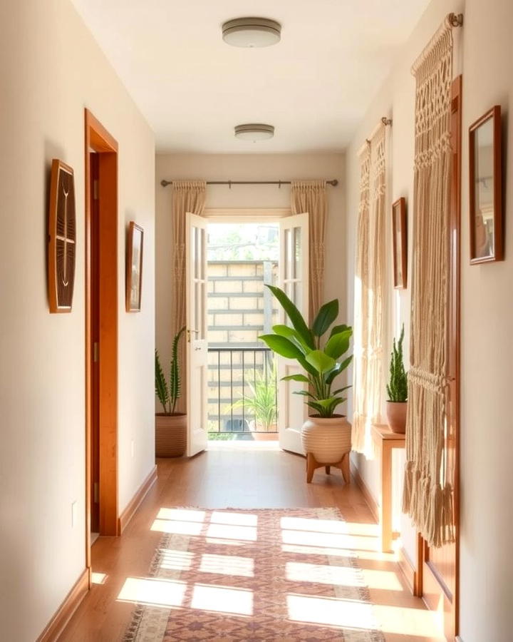 Display Macrame Curtains - 30 Boho Hallway Ideas