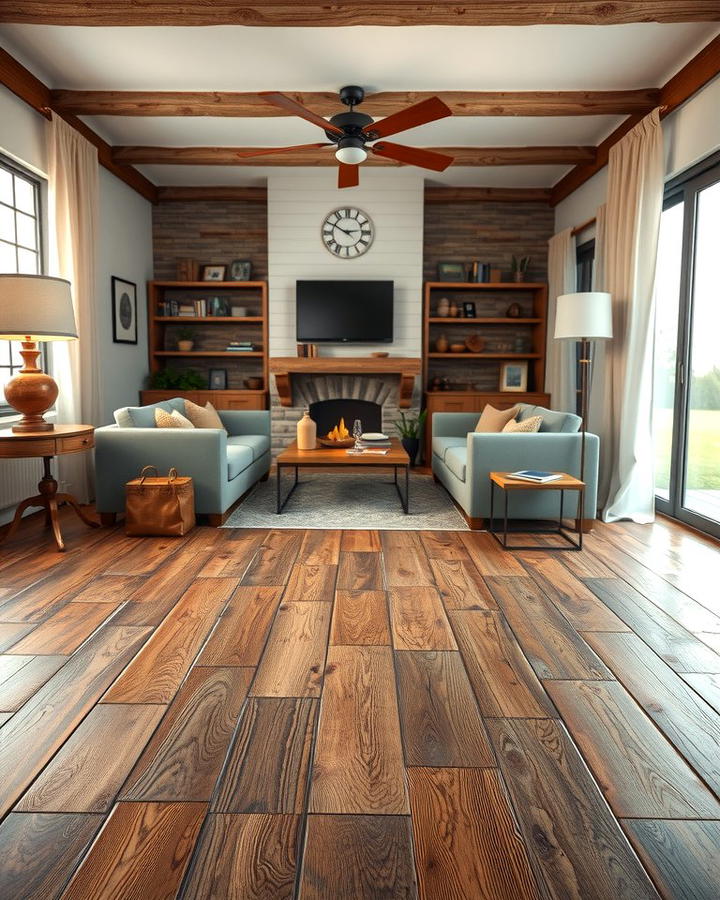 Distressed Wood Floors - 25 Wood Floor Design Ideas