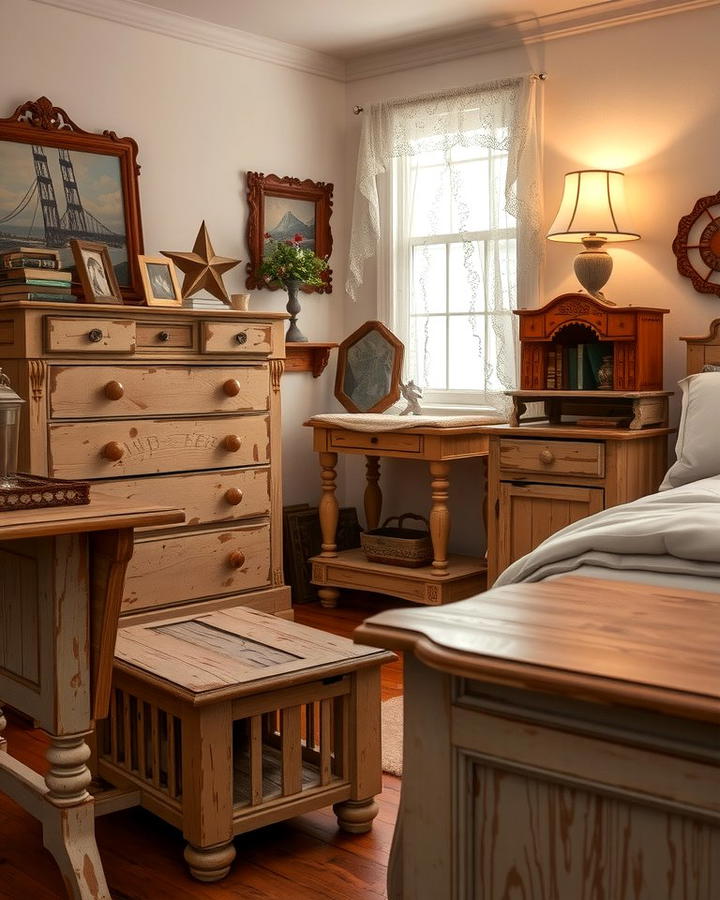 Distressed Wooden Furniture - 25 Vintage Bedroom Ideas