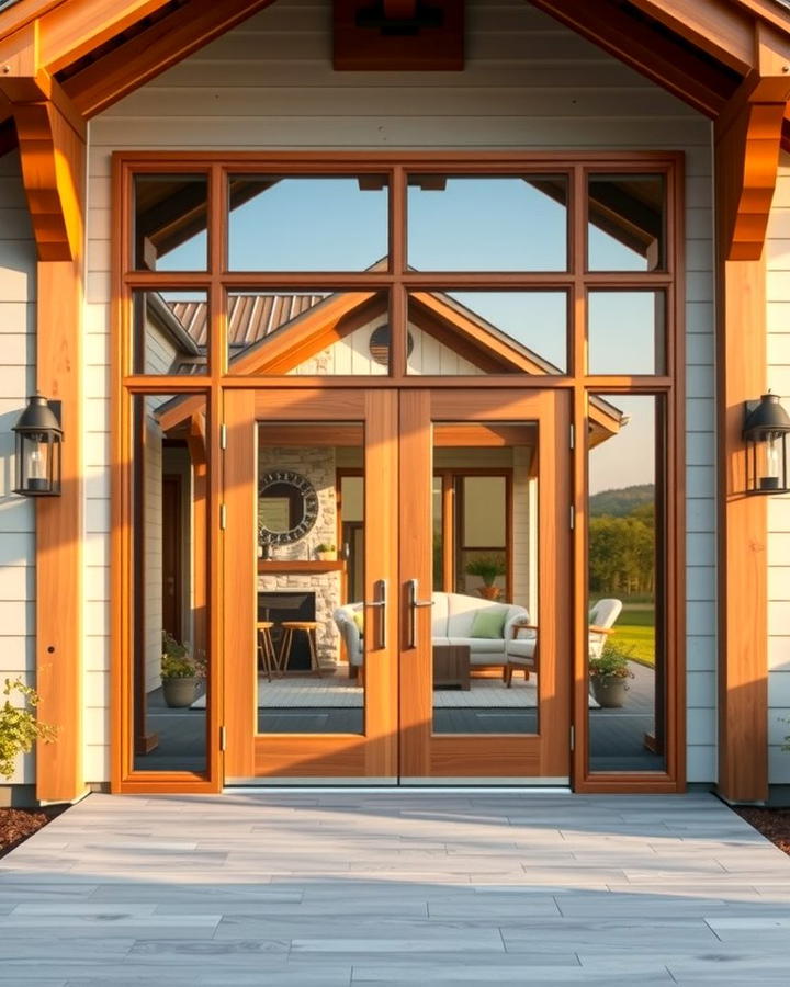 Double Door Entry with Glass Panels - 25 modern cottage house exterior ideas