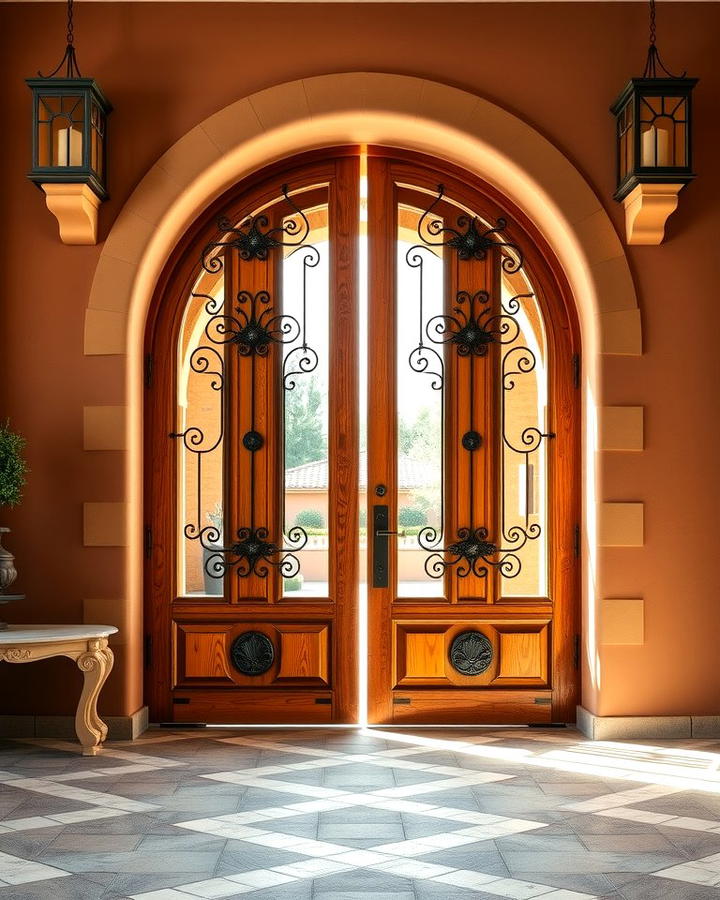 Double Door Grandeur - 25 spanish style front door ideas