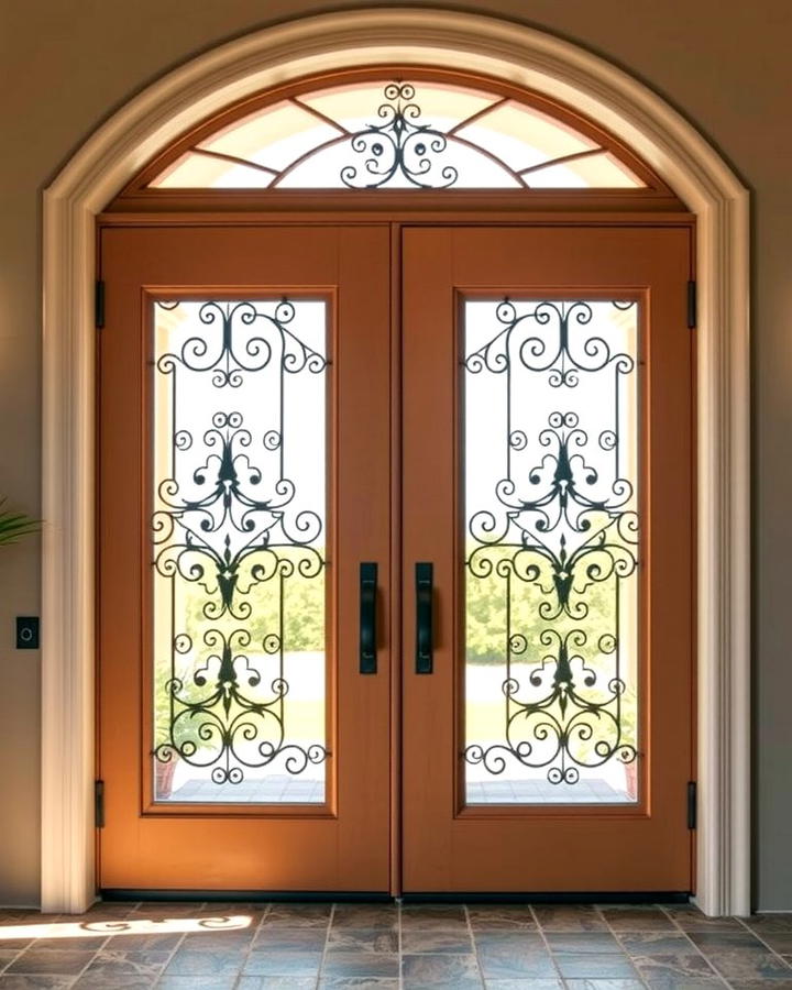 Double Doors with Glass Insets - 25 spanish style front door ideas