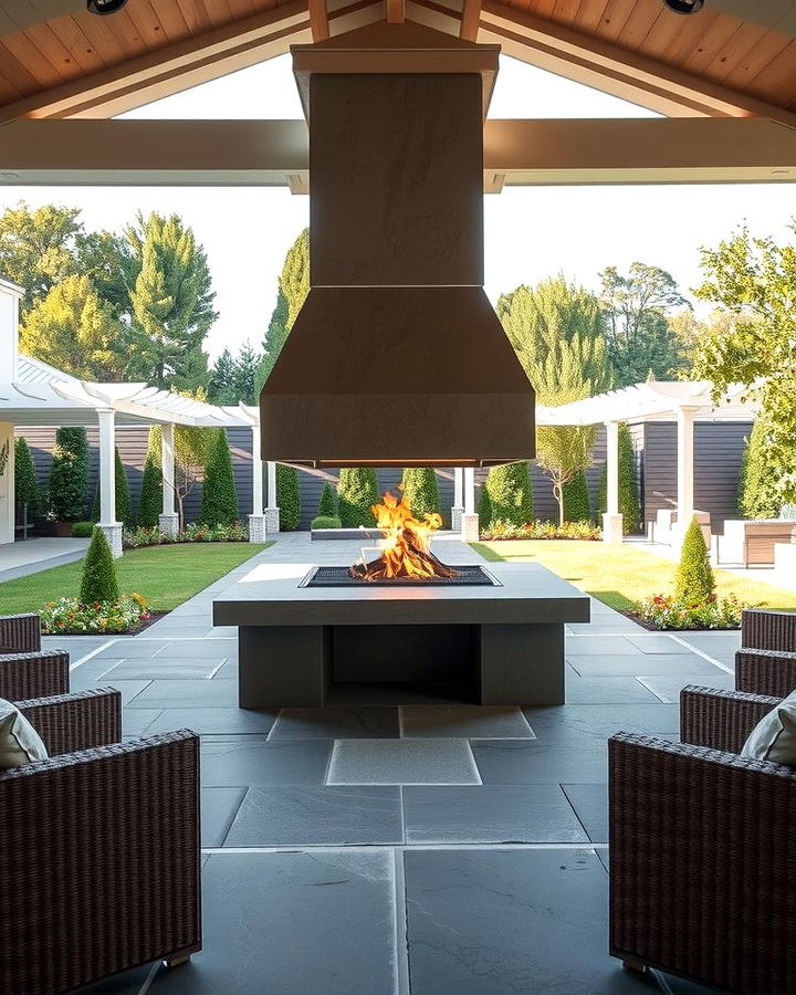 Double Sided Fireplace - 25 Outdoor Fireplace Ideas