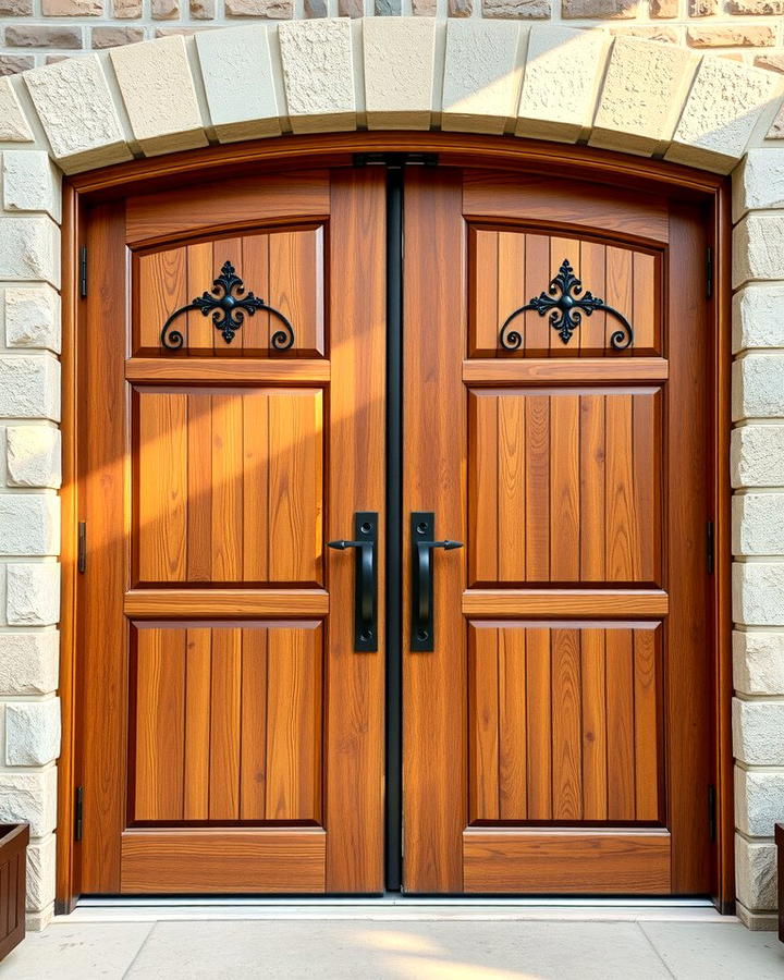 Double Wooden Front Doors - 25 Rustic Front Door Ideas