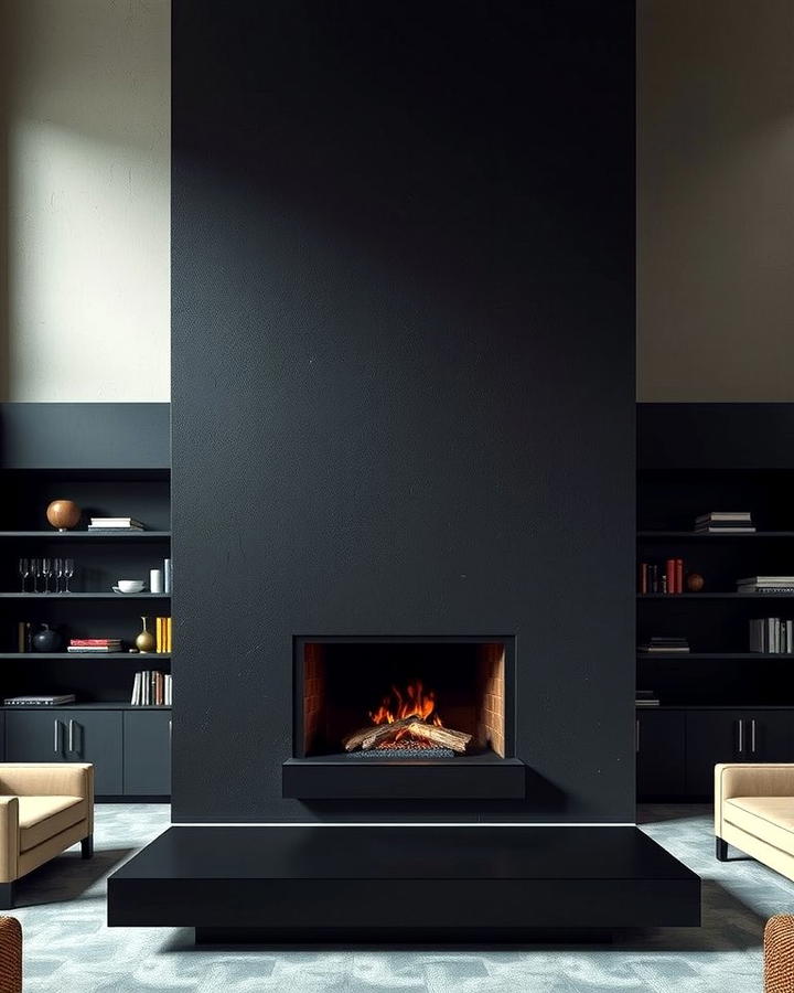 Dramatic Black Statement 2 - 25 Two-story Fireplace Ideas