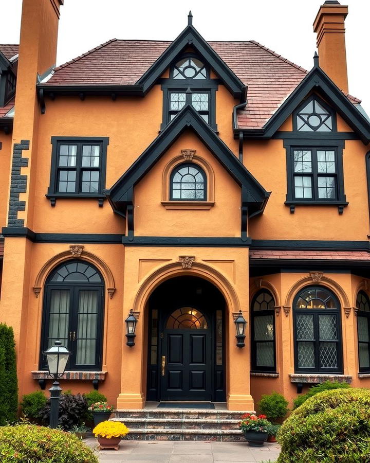 Dramatic Tudor Revival - 25 Tan House With Black Trim Design Ideas