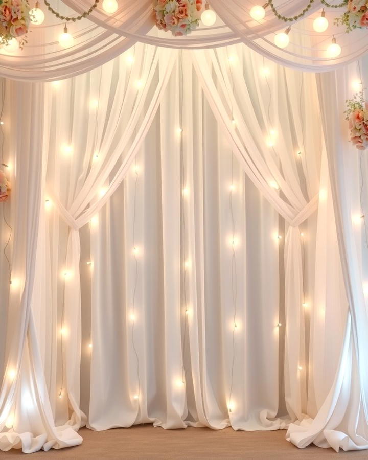 Draped Fabric Canopy - 30 Wedding Backdrop Ideas