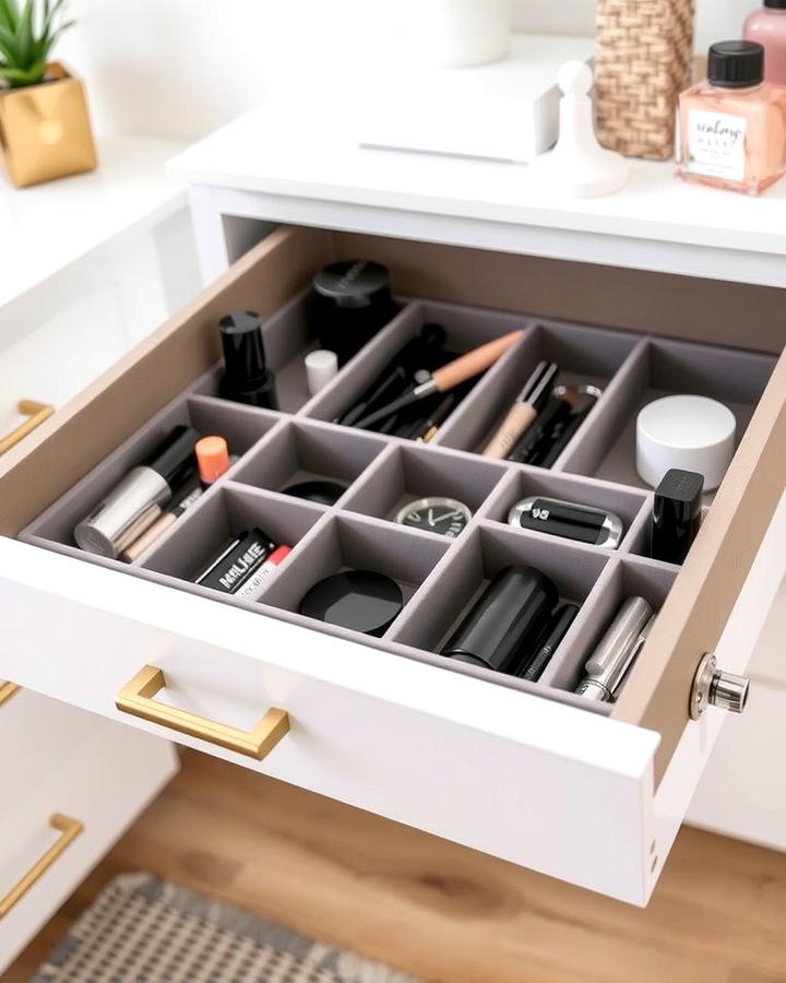 Drawer Dividers for Hidden Storage - 25 vanity organization ideas