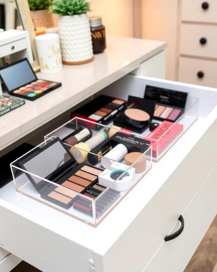 Drawer Organizers for Makeup Palettes - 25 vanity organization ideas