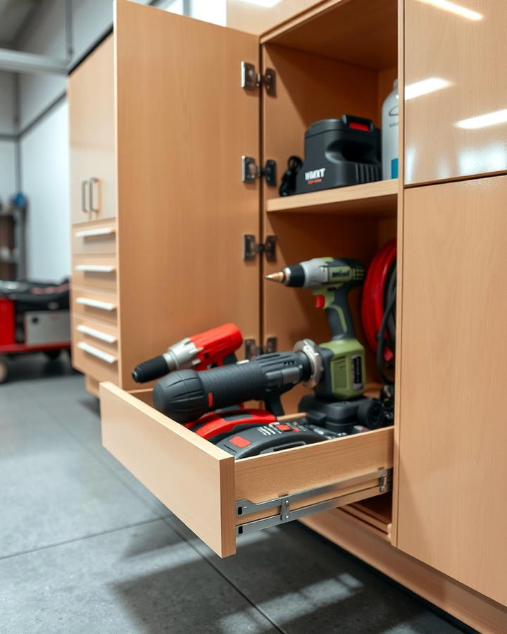 Drawer Slide Out Racks - 25 Power Tool Storage Ideas