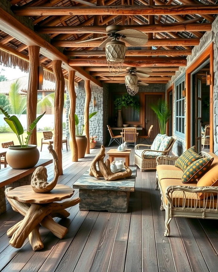 Driftwood Decor - 25 Tropical Patio Ideas