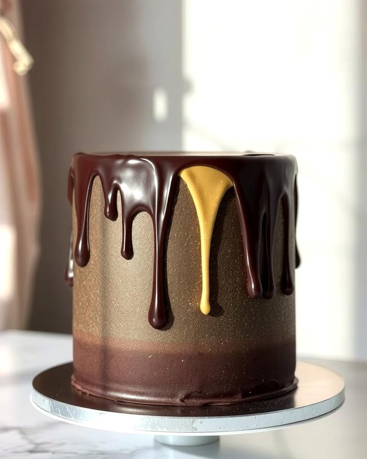 Drip Cake with Metallic Accents 2 - 25 Small Wedding Cake Ideas