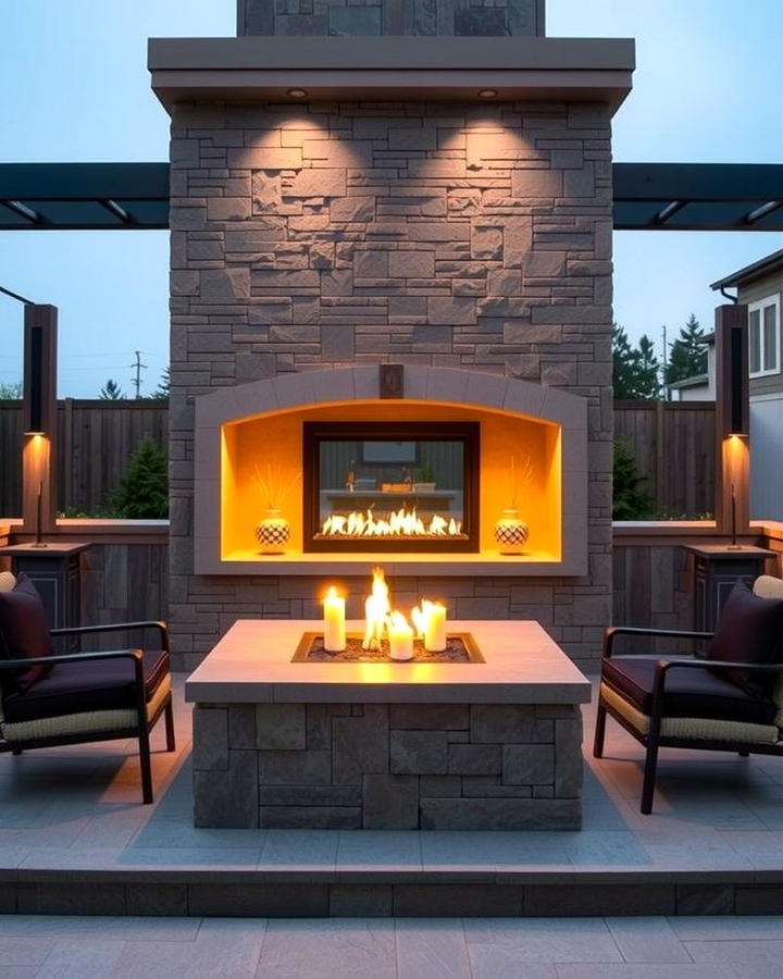 Dual Sided Fireplace for Shared Spaces - 25 Outdoor Corner Fireplace Ideas