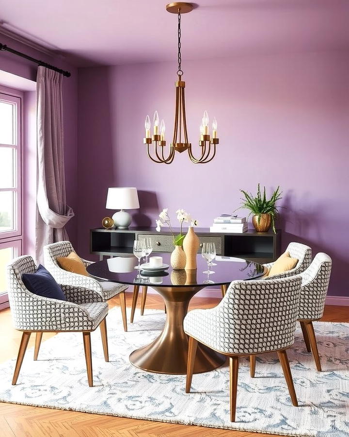 Dual Tone Purple Palette - 25 Purple Dining Room Ideas