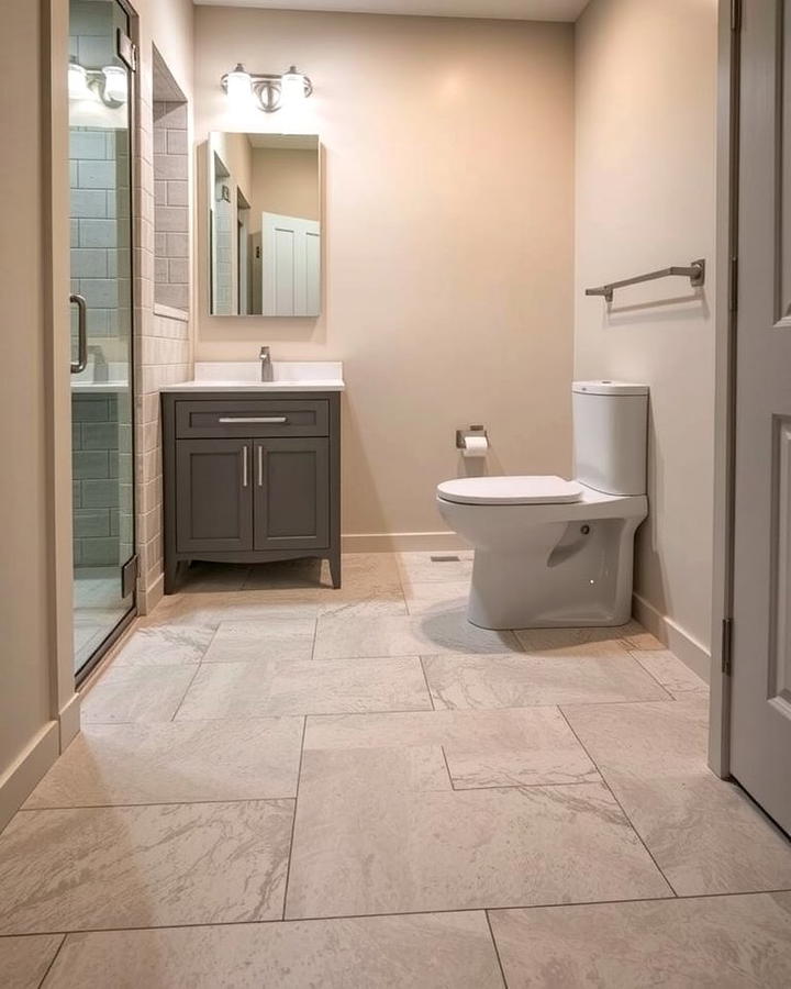 Durable Porcelain Tiles - 25 Small Bathroom Flooring Ideas