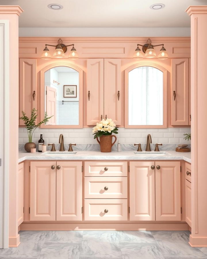 Dusty Pink Cabinets for Subtle Charm - 25 Pink Bathroom Ideas