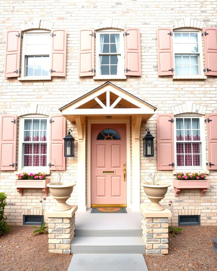 Dusty Rose for a Unique Touch - 30 Blonde Brick House Color Schemes