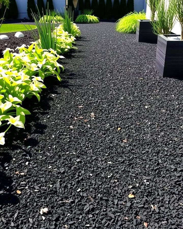 Dyed Black Mulch Pathway - 25 Mulch Pathway Ideas