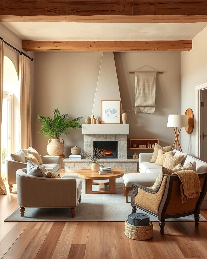 Earthy Beige Harmony - 25 Monochromatic Living Room Ideas