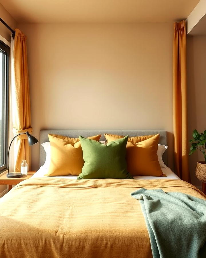 Earthy Comfort with Green Accents - 25 Tan Bedroom Ideas