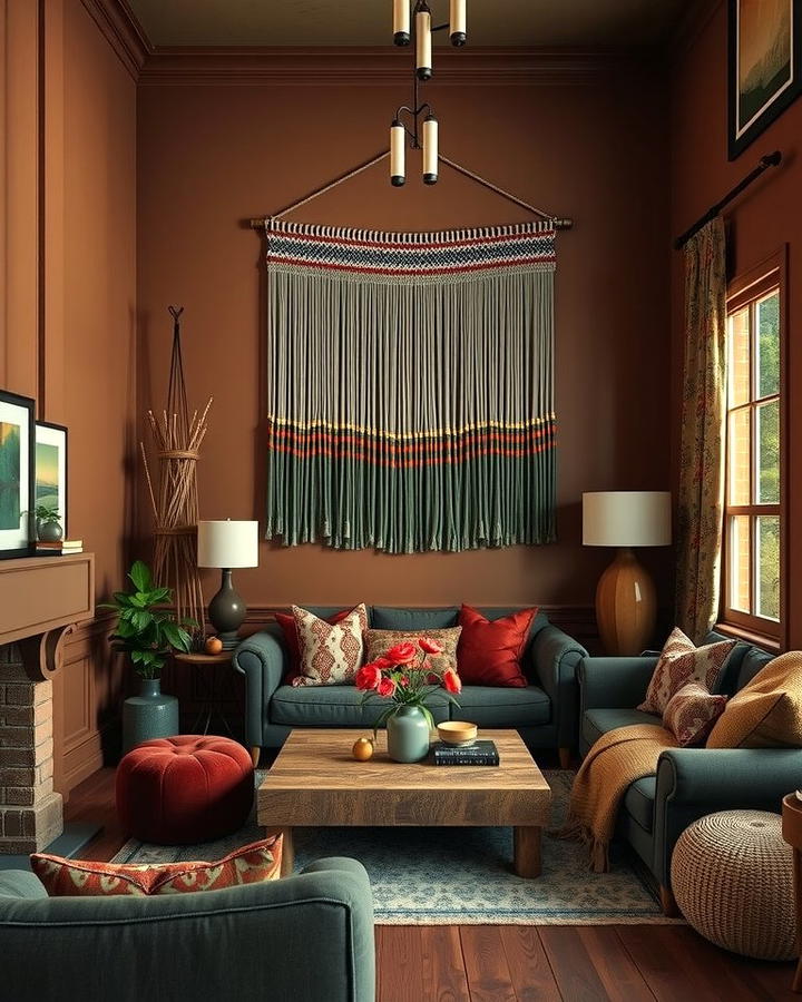 Earthy Wall Colors - 25 Moody Boho Living Room Ideas