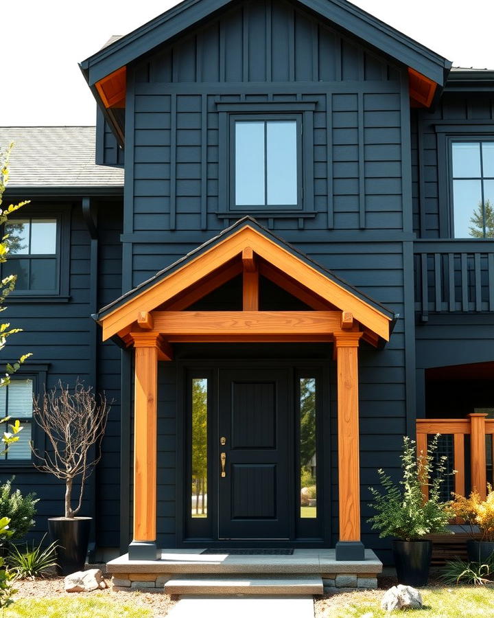 Ebony for Timeless Elegance - 25 Paint Colors for a Modern Black House With Cedar Accents