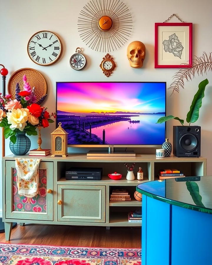 Eclectic Mix - 25 Tv Console Decor Ideas