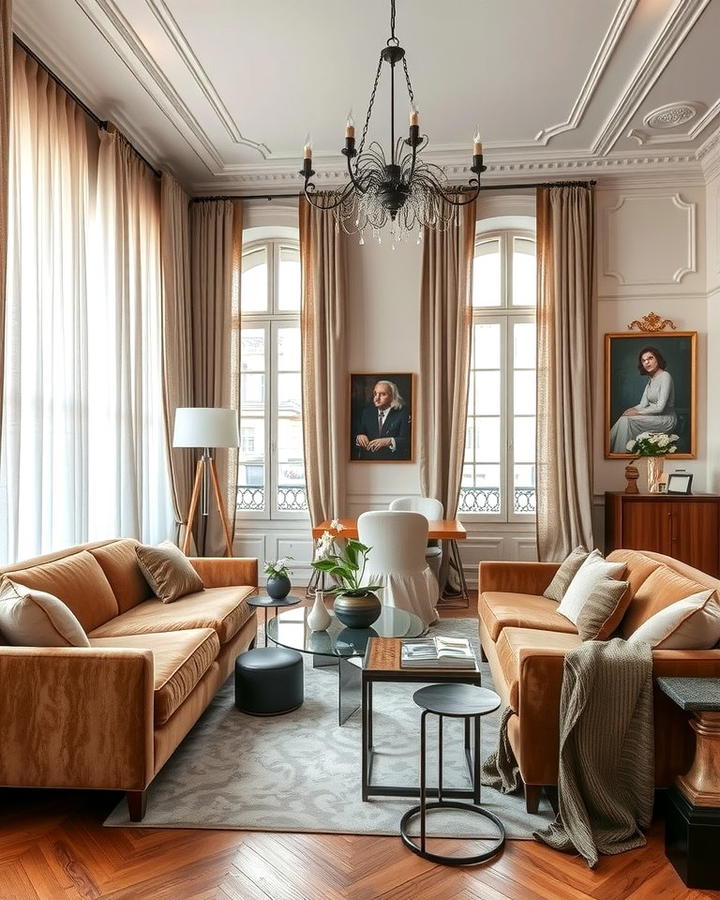 Eclectic Mix of Textures - 25 Parisian-style Living Room Ideas