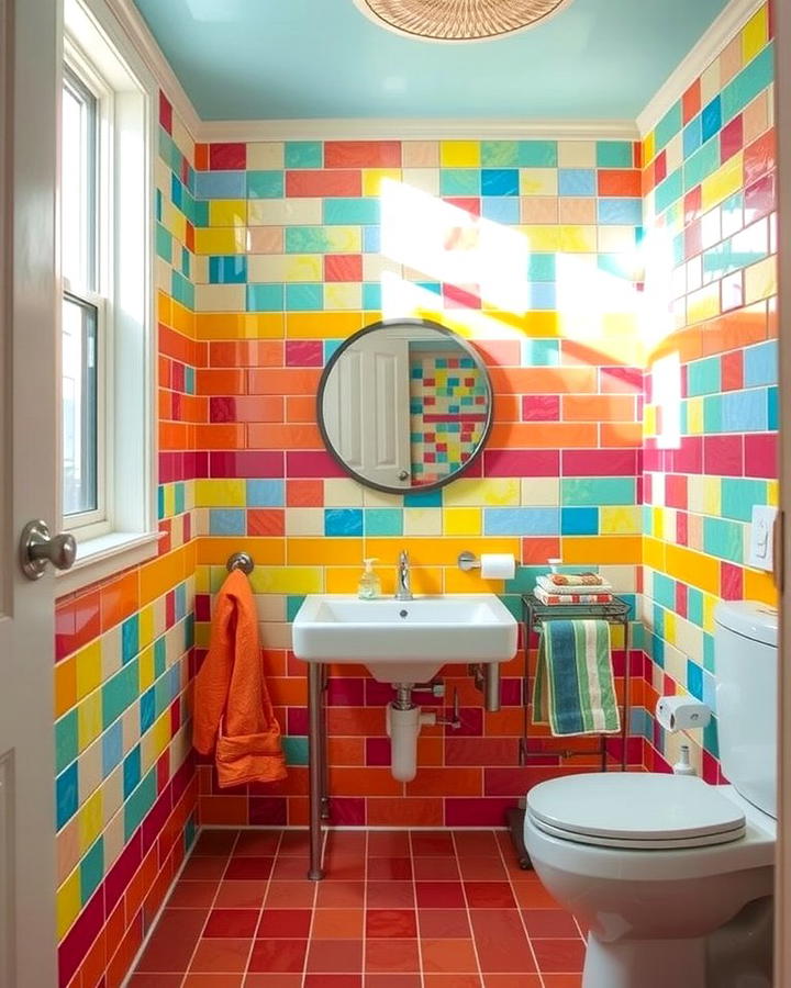 Eclectic Rainbow Designs - 30 Colorful Bathroom Ideas