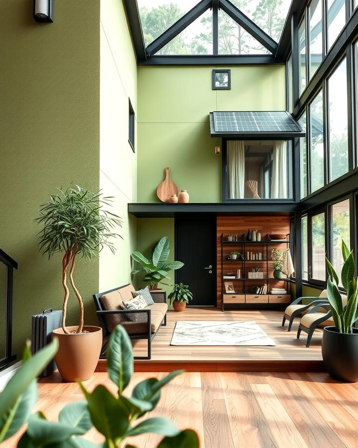 Eco Friendly Design - 25 Sage Green House With Black Trim Ideas