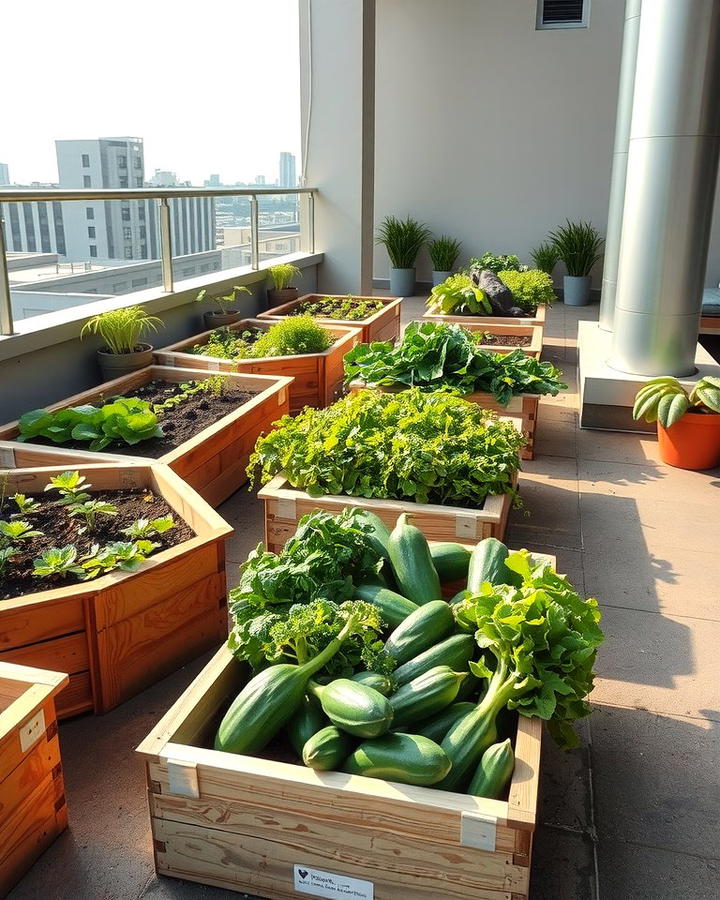 Edible Garden with Raised Beds - 25 Rooftop Garden Ideas