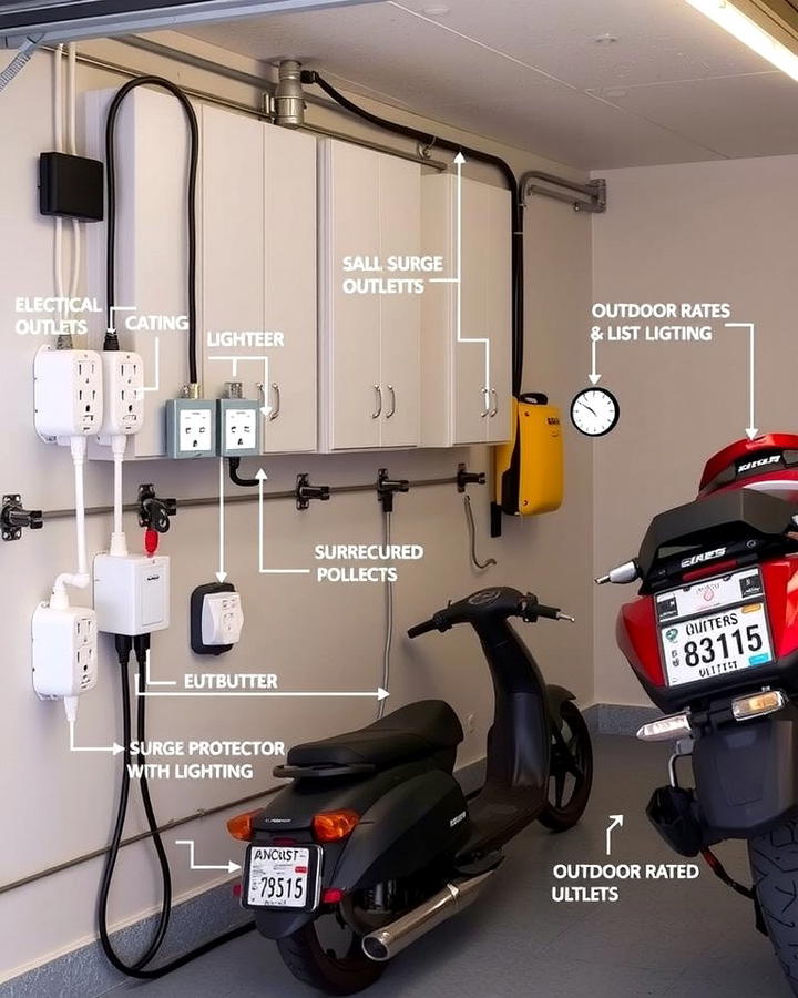Efficient Electrical Outlets Setup - 25 Motorcycle Garage Ideas