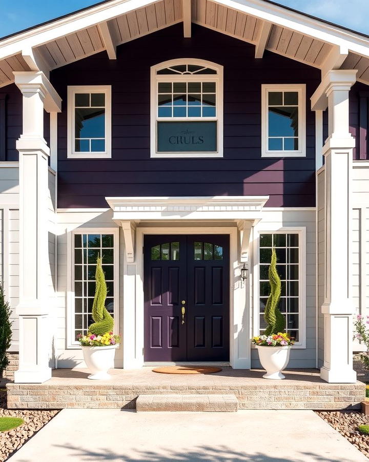 Eggplant Accent Walls - 25 Purple House Exterior Ideas