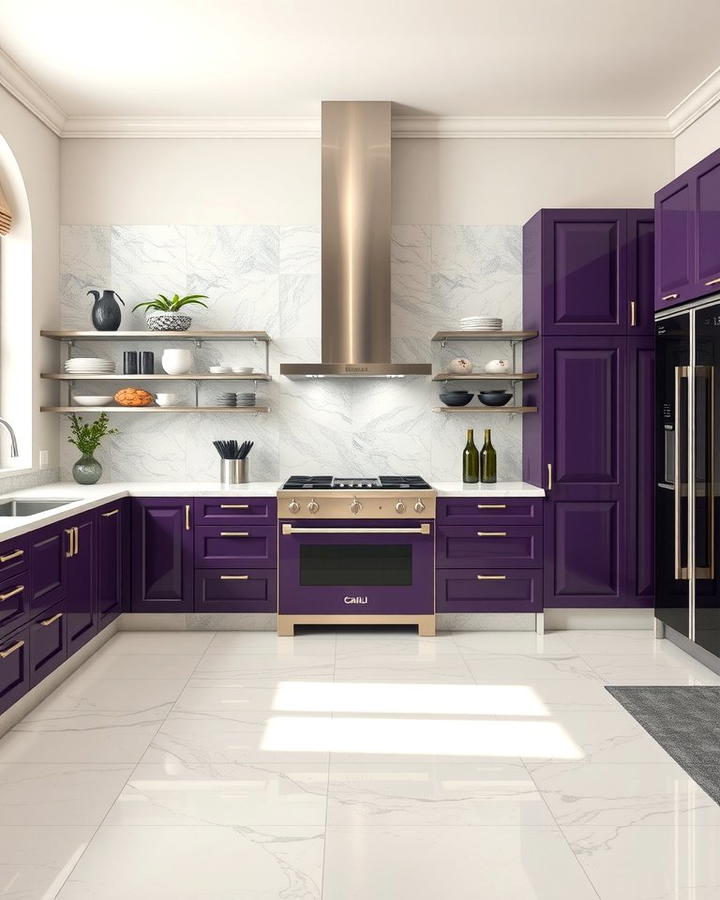 Eggplant Colored Appliances for a Unique Look - 25 Purple Kitchen Ideas