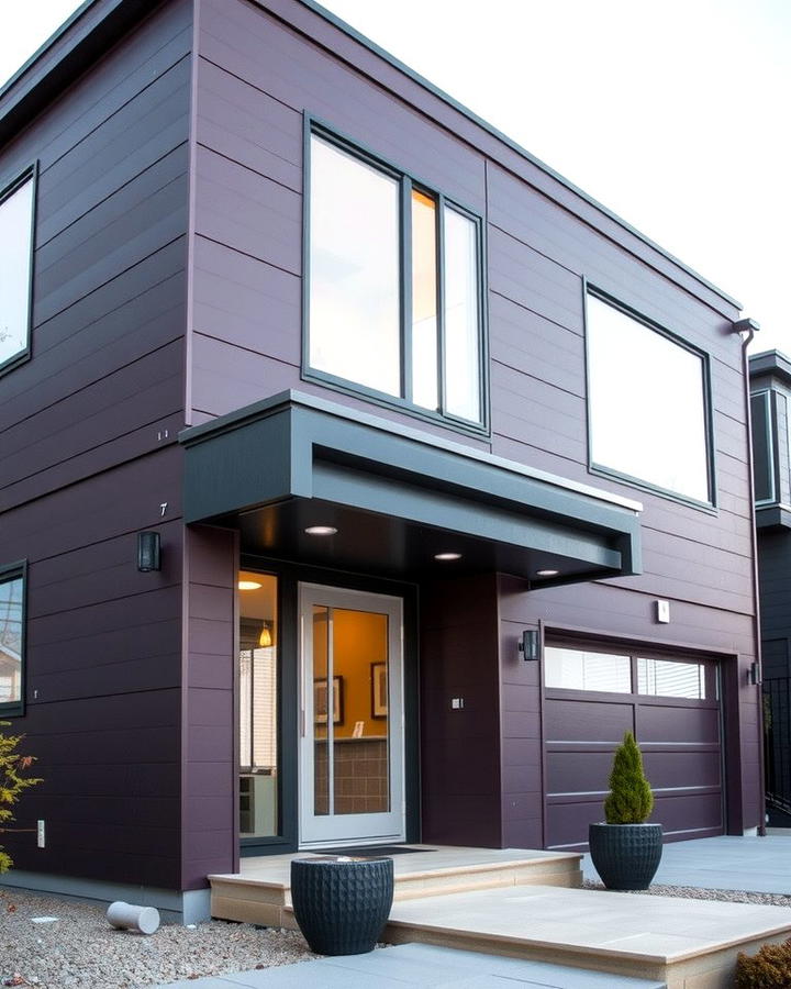 Eggplant Tones for a Modern Touch - 25 Purple House Exterior Ideas