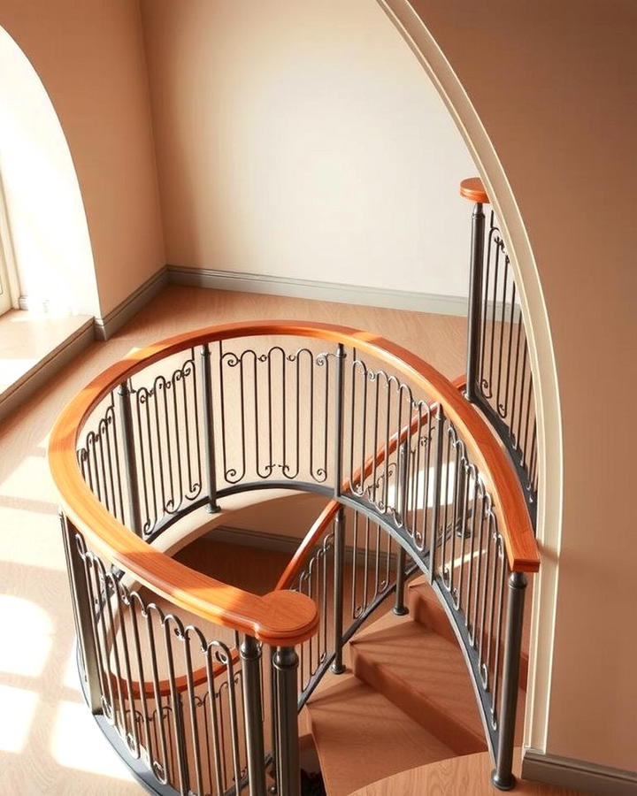 Elegant Curved Railings - 25 Stair Railing Ideas