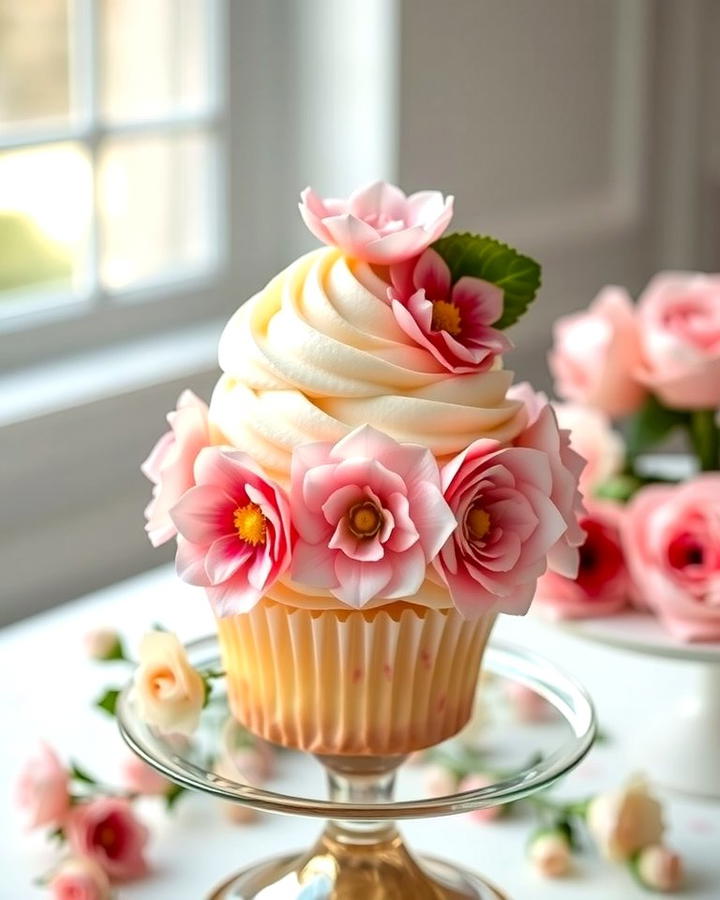 Elegant Floral Cupcakes - 30 Wedding Cupcake Ideas