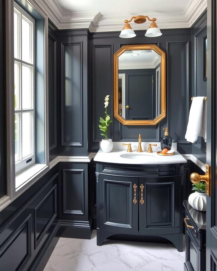 Elegant Raised Panels - 25 Powder Room Wainscoting Ideas