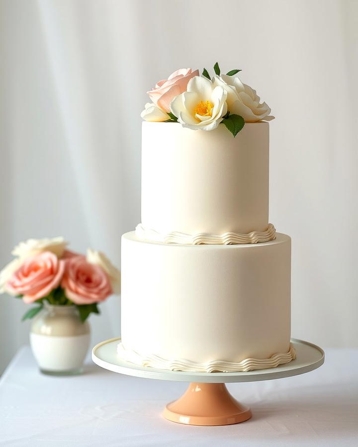 Elegant Single Tier Cake - 25 Small Wedding Cake Ideas