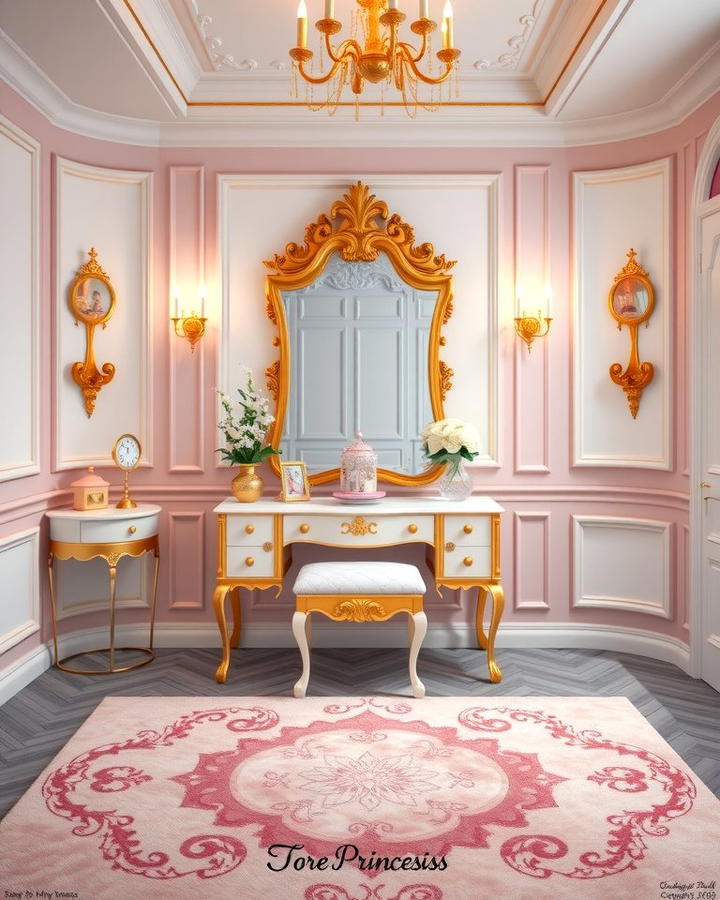 Elegant Vanity Stations for Dress Up - 25 Princess Room Ideas